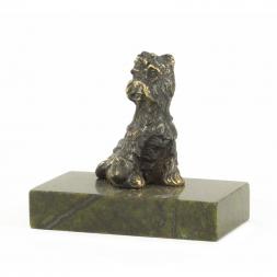 Статуэтка из бронзы и змеевика &amp;quot;Собачка малая №6&amp;quot;
