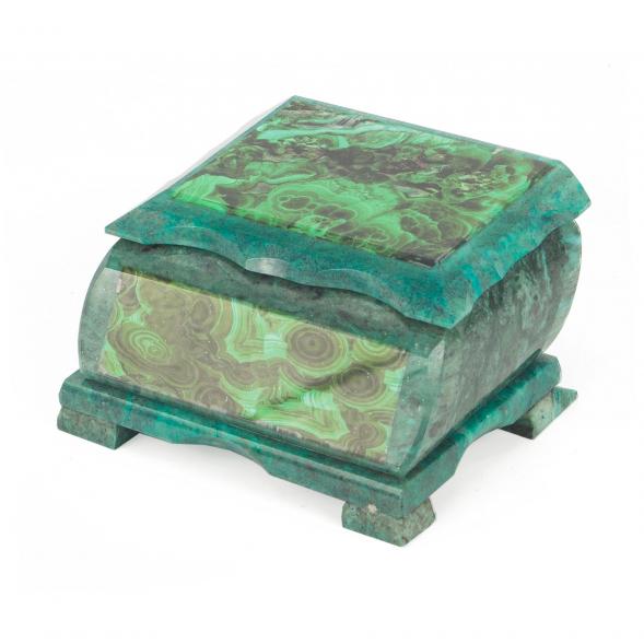 Шкатулка с иллюстрацией под малахит н1 13х10х7,5 см 118774