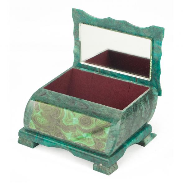 Шкатулка с иллюстрацией под малахит н1 13х10х7,5 см 118774