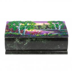 Шкатулка &amp;quot;Купюра. Рассвет&amp;quot; из шабровского змеевика 18х9,5х7 см