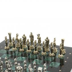 Шахматы &amp;quot;Афина&amp;quot; доска 32х32 см из змеевика