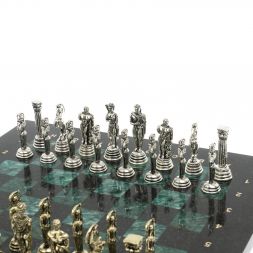 Шахматы &amp;quot;Афина&amp;quot; доска 32х32 см из змеевика