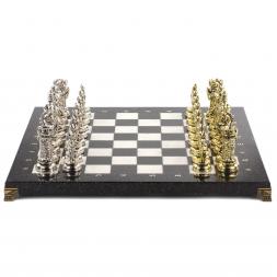 Шахматы настольные "Средневековые рыцари" доска 44х44 см из камня мрамор