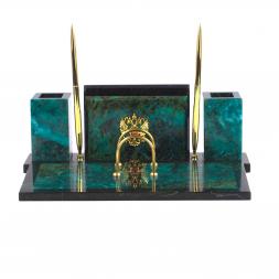 Настольный набор из змеевика &amp;quot;Советник&amp;quot;