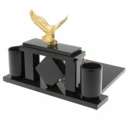 Письменный набор с часами &amp;quot;Орел&amp;quot; из яшмы