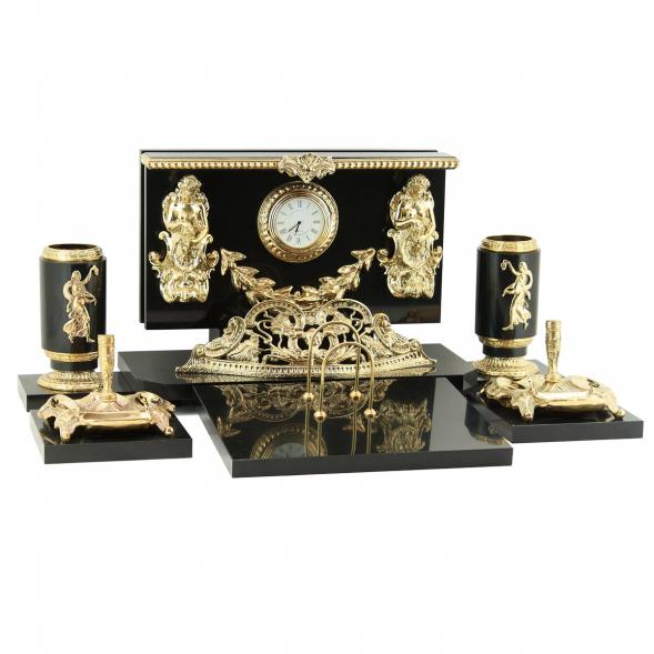 Настольный набор &amp;quot;Сувенирный&amp;quot; из камня долерит 113220