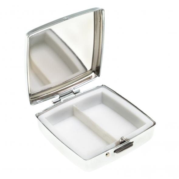 Таблетница на 2 отсека камень жадеит цвет серебро 123360