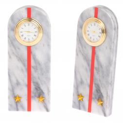 Часы "Погон лейтенант МВД" камень мрамор