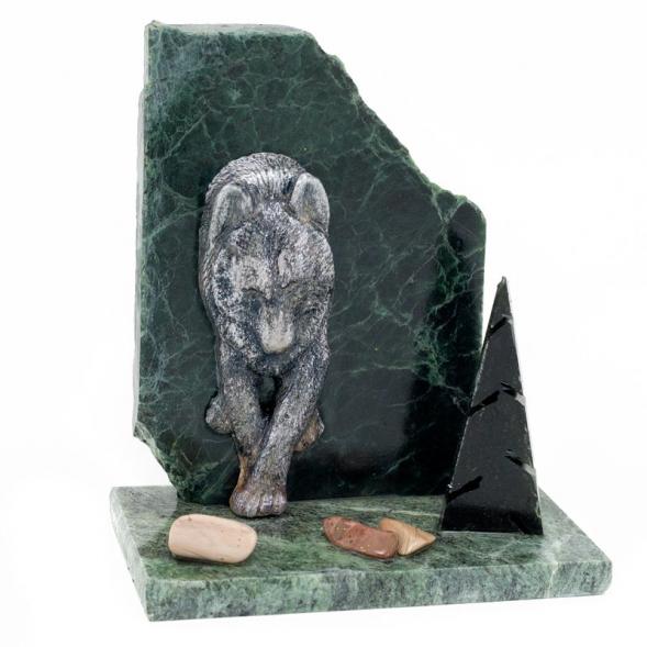 Сувенир &amp;quot;Волк&amp;quot; камень змеевик 116148
