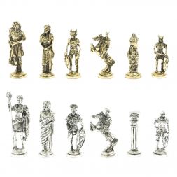 Шахматы подарочные &amp;quot;Галлы и Римляне&amp;quot; 36х36 см из мрамора и змеевика