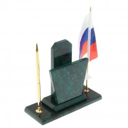 Настольный набор &amp;quot;Погон полковник ВС&amp;quot; змеевик