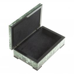Каменная шкатулка из серафинита 13,5х8,5х4см