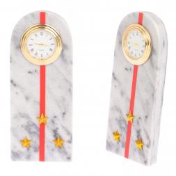 Часы "Погон старший лейтенант МВД" из мрамора