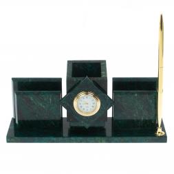 Письменный прибор "Менеджер" камень змеевик