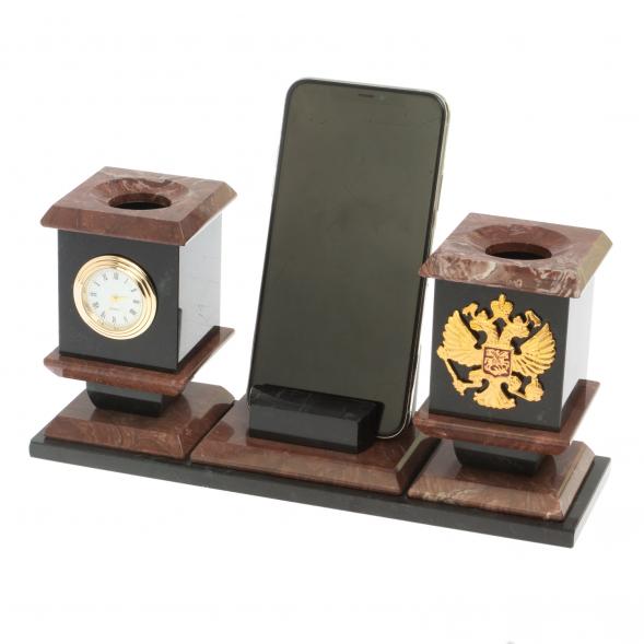 Офисный набор с подставкой для телефона из лемезита 126946