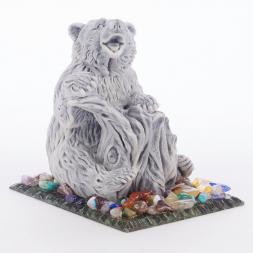 Сувенир &amp;quot;Медведь играет на пне&amp;quot; из мрамолита