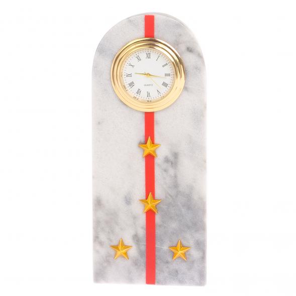 Часы &amp;quot;Погон капитан МВД&amp;quot; из мрамора 113180