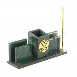 Письменный прибор "Россия" из змеевика