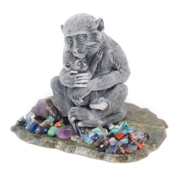 Сувенир &amp;quot;Обезьяна с детенышем&amp;quot; из мрамолита 116837