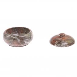 Медовница с крышкой из камня креноид 200 мл 10,5х10,5х7,5 см