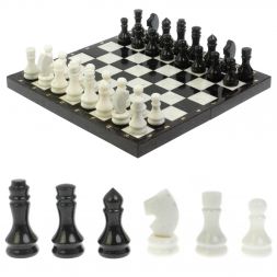 Шахматы из мрамора и гранита 3 в 1: шахматы, шашки, нарды