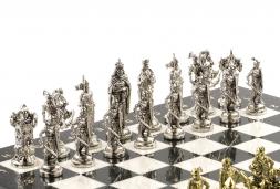 Настольные шахматы "Рыцари крестоносцы" доска 44х44 см из мрамора