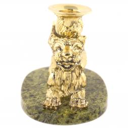 Настольный подсвечник &amp;quot;Грифон&amp;quot; из бронзы и камня