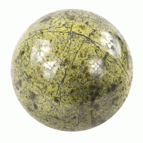 Шар из камня 8 см змеевик светло-зеленый 121503