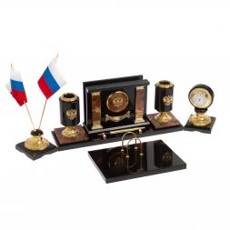 Настольный набор из яшмы &amp;quot;Россия&amp;quot;