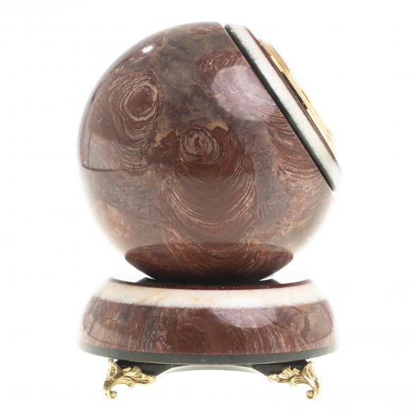 Часы &amp;quot;Шар Антистресс&amp;quot; из камня лемезит 11х11х14 см 123533