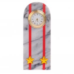 Часы "Погон подполковник МВД" из мрамора