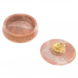 Шкатулка с декором из бронзы &amp;quot;Роза&amp;quot; из розового мрамора