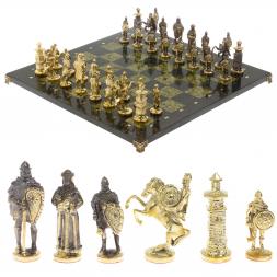 Шахматы сувенирные "Богатыри" змеевик доска 44х44 см