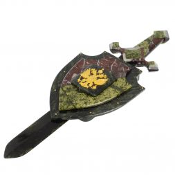 Настенный сувенир &amp;quot;Щит и меч&amp;quot; змеевик креноид