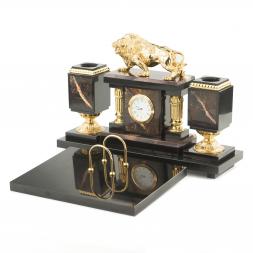 Письменный набор "Лев" камень яшма долерит