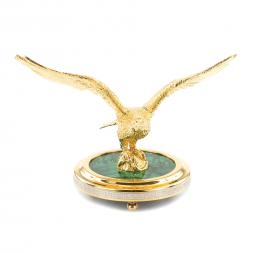 Статуэтка "Парящий орел" бронза малахит Златоуст