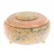 Шкатулка круглая из розового мрамора 15х15х10 см 129904