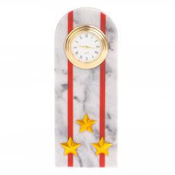 Часы "Погон полковник МВД" из мрамора