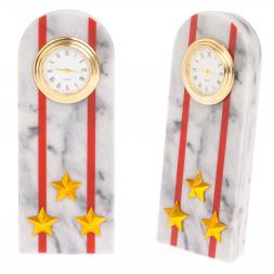 Часы "Погон полковник МВД" из мрамора