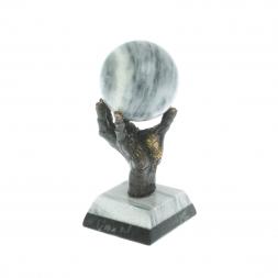 Статуэтка &amp;quot;Бронзовая рука&amp;quot; с шаром 4 см серый мрамор