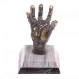 Статуэтка &amp;quot;Бронзовая рука&amp;quot; с шаром 4 см серый мрамор