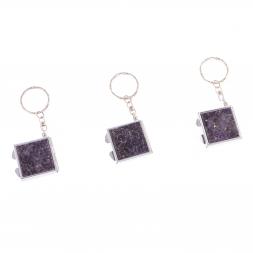 Складное зеркало брелок из сиреневого флюорита квадратное