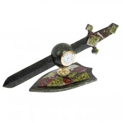 Настольный сувенир &amp;quot;Меч в шаре&amp;quot; змеевик креноид