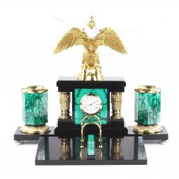 Настольный прибор из малахита &amp;quot;Двуглавый орел&amp;quot;