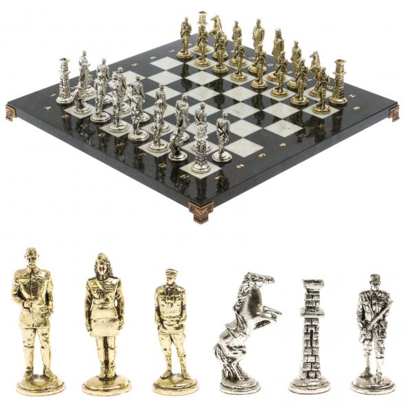 Шахматы &amp;quot;Великая Отечественная война&amp;quot; доска 40х40 см мрамор змеевик 129834