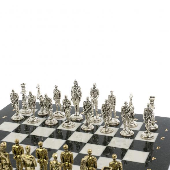 Шахматы &amp;quot;Великая Отечественная война&amp;quot; доска 40х40 см мрамор змеевик 129834