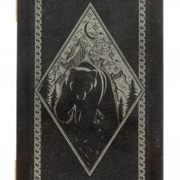 Каменные нарды "Волк и медведь" с гравировкой