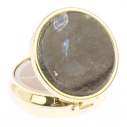 Таблетница на 3 отсека камень лабрадор цвет золото