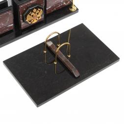 Настольный набор &amp;quot;Офисный&amp;quot; с гербом РФ из камня креноид