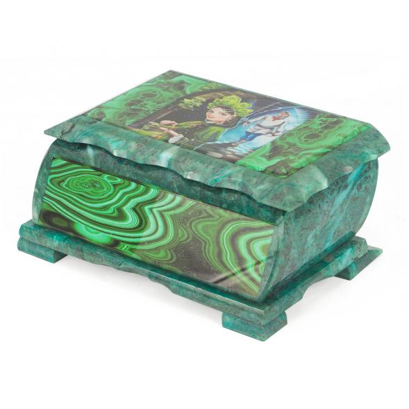 Шкатулка Хозяйка медной горы с иллюстрацией под малахит н3 22х13х9 см 118781